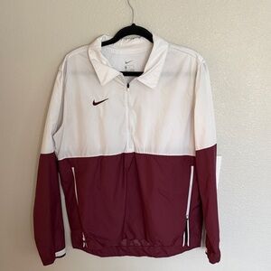 Nike Men's Windbreaker in White and Maroon